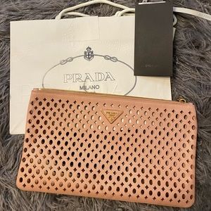 Authentic Prada pink clutch
